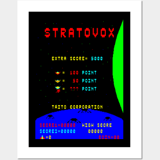 Mod.2 Arcade Stratovox Space Invader Video Game Posters and Art